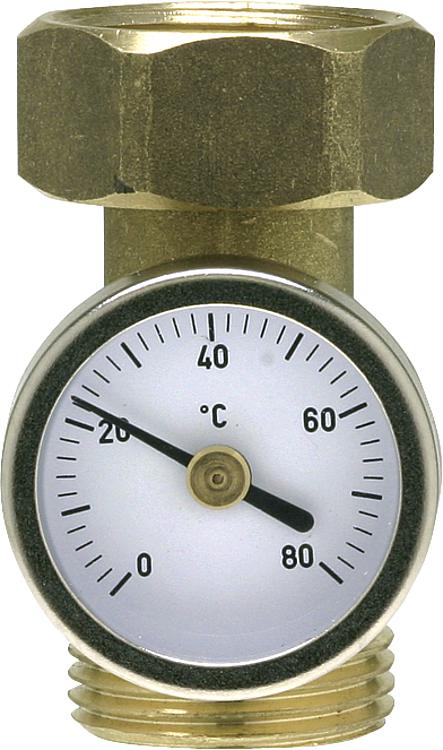 MAGRA Thermometer mit Zwischenstück 1/2" Skalenring 0-80 MAGRA Thermometer mit Zwischenstück 1/2" Skalenring 0-80