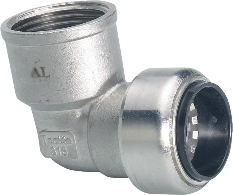 Edelstahl-Steckfitting Übergangswinkel 90 (i/IG) 15 x 1/2" Edelstahl-Steckfitting Übergangswinkel 90 (i/IG) 15 x 1/2"