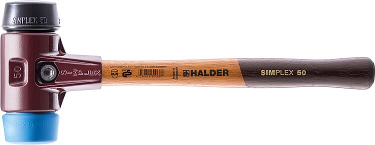 SIMPLEX-Schonhammer Halder mit TE-Gehäuse und Holzstiel, Gummikomposition/TPE-soft, Ø 30 mm SIMPLEX-Schonhammer Halder mit TE-Gehäuse und Holzstiel, Gummikomposition/TPE-soft, Ø 30 mm