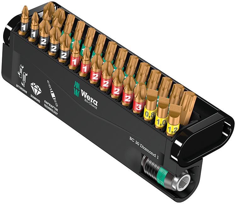 Bitset WERA Bit-Check Diamond 1 30-teilig mit Bithalter, Diamantbeschichtet