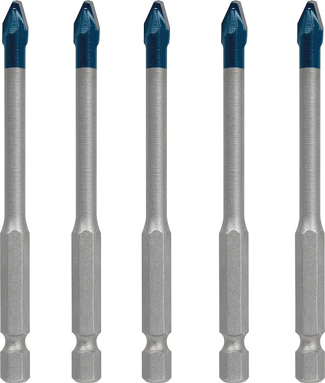 Fliesenbohrer-Set BOSCH 5-teilig HardCeramic Ø 6 mm, Länge 90mm mit 1/4" Sechskantaufnahme