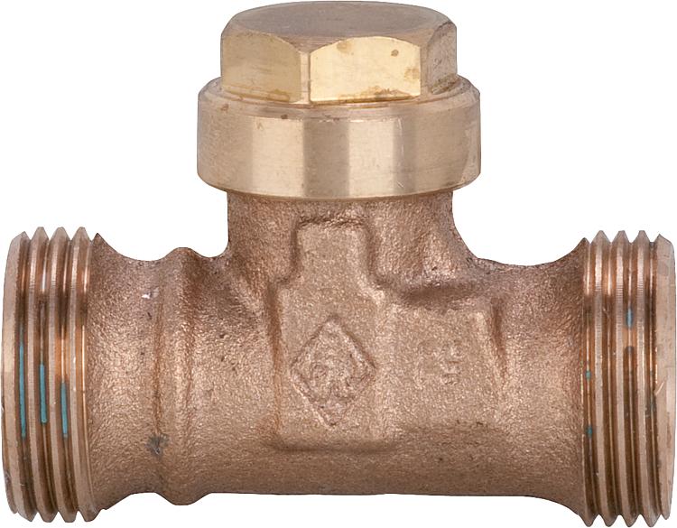 Rücklaufverschraubung DN 15 Anschlussgewinde G 3/4" beidseitig m. Absperrung + F Rücklaufverschraubung DN 15 Anschlussgewinde G 3/4" beidseitig m. Absperrung + F