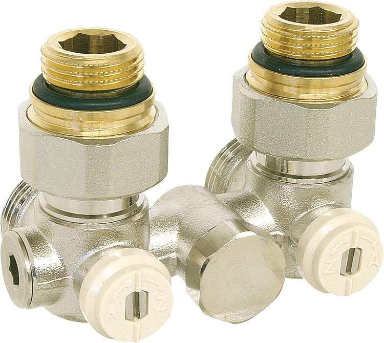 Doppelkugelhahnverschraubung Einrohrsystem 1/2"AG Eckform(mit WT) Doppelkugelhahnverschraubung Einrohrsystem 1/2"AG Eckform(mit WT)
