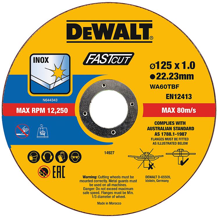 Trennscheibe DeWALT DT20540-QZ 125 x 1 x 22,23 mm , VPE=100 Stück Trennscheibe DeWALT DT20540-QZ 125 x 1 x 22,23 mm , VPE=100 Stück