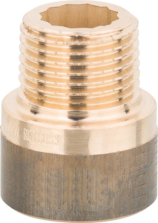 Rotguss-Gewindefitting Hahnverlängerungmit DVGW Typ 3540, 1/2''''x17,5mm (I/A)