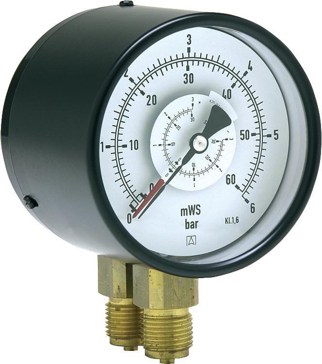 Differenzdruckmanometer 0-2,5 bar,   100 mm, G1/2