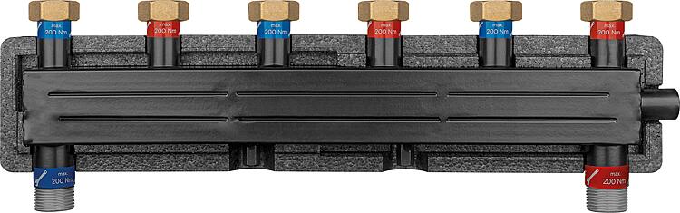 Kombiverteiler Evenes VTW 2/3 ÜWM DN20 (3/4"), 2m³/h, 50 kW, inkl. Halterung und Isolierung Kombiverteiler Evenes VTW 2/3 ÜWM DN20 (3/4"), 2m³/h, 50 kW, inkl. Halterung und Isolierung
