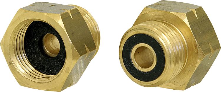 Übergang zum Anschluss von Kleinflaschen-Regler an 33 kg-Flasche