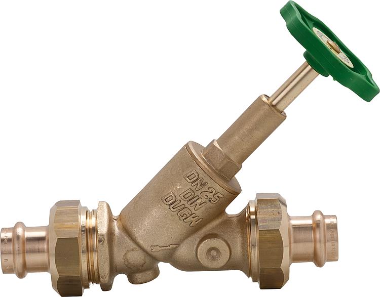 Freistromventil mit Pressverschraubung-Viega DN 15/12mm steigende Spindel