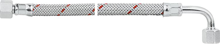 Ölschlauch einerseits 3/8" Überwurf- mutter, anderseits Rohrbogen 90 R 1/4" Über Ölschlauch einerseits 3/8" Überwurf- mutter, anderseits Rohrbogen 90 R 1/4" Über