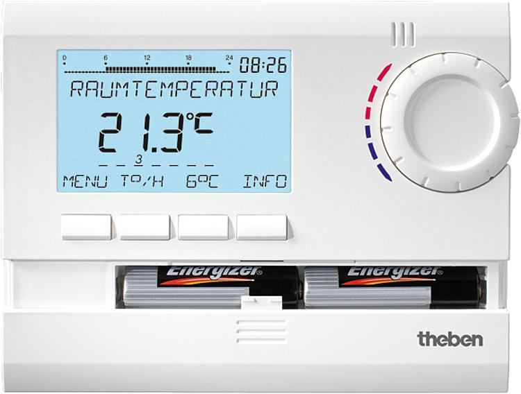 RAMSES 831 top Uhrenthermostat digital 24h/7d, Ferienprogramm RAL 9010 weiß (Bat