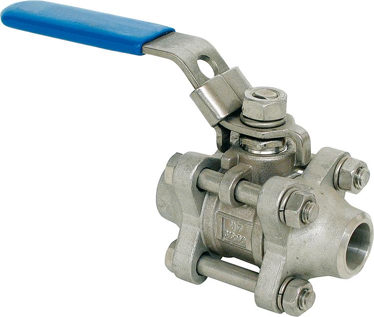 3 tlg.Einschweißkugelhahn aus EdelstahlWerkstoff 1.4408 PN 64/40 1 1/2" Typ A-64 3 tlg.Einschweißkugelhahn aus EdelstahlWerkstoff 1.4408 PN 64/40 1 1/2" Typ A-64