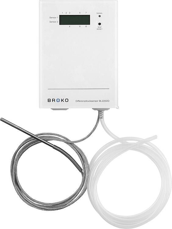 Funk-Differenzdruck- und Temperatursensorsensor BL220DDu+BL220TEMP Aufputz