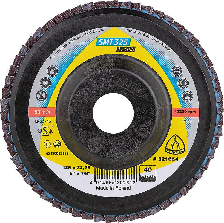 Lamellenschleifteller KLINGSPOR K40, 115 x 22,23 mm gerade