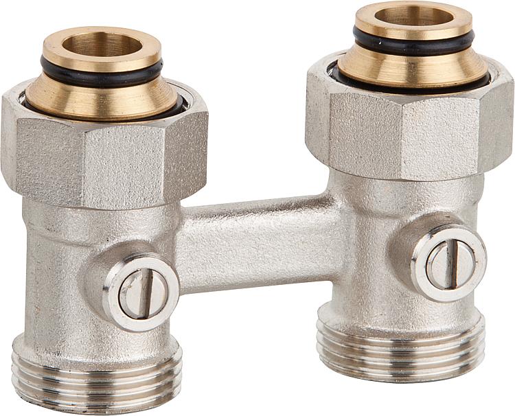 Doppelkugelhahnverschraubung Zweirohrsystem 3/4"IG Durchgang mit Eurokonus Doppelkugelhahnverschraubung Zweirohrsystem 3/4"IG Durchgang mit Eurokonus