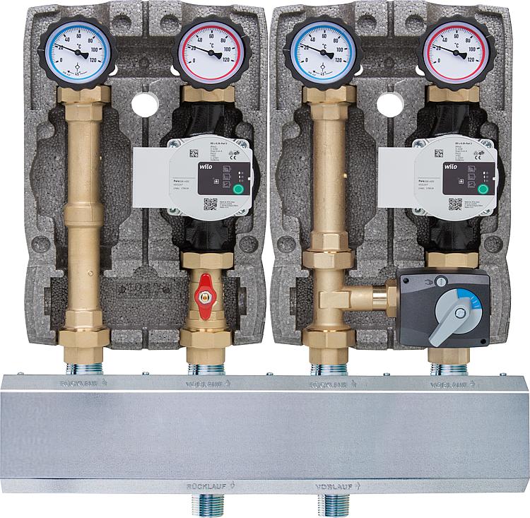 Modulverteilergruppe Easyflow 1xDirektkreis,1xMischkreis, Typ DiMi25