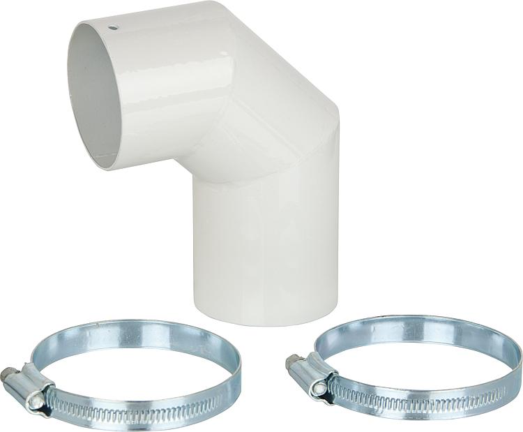 Anschlussbogen 90° Comfort Air Ø 60 mm, inkl. 2 Rohrschellen Verbindung von Luftkanäle Anschlussbogen 90° Comfort Air Ø 60 mm, inkl. 2 Rohrschellen Verbindung von Luftkanäle
