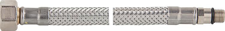 Verbindungsschlauch flexibel 3/8" Ü-Wurfmutter x M 10, KTW-A 350 mm, kurzer Gewi Verbindungsschlauch flexibel 3/8" Ü-Wurfmutter x M 10, KTW-A 350 mm, kurzer Gewi