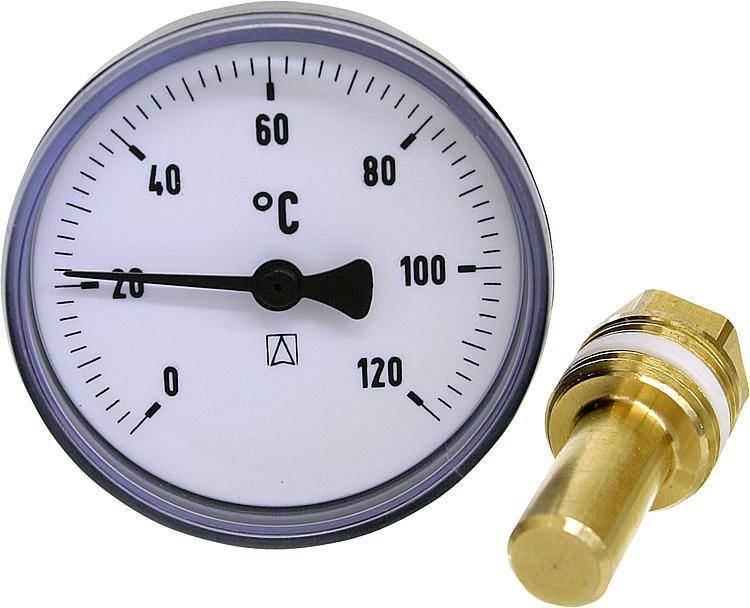 Bimetall-Zeigerthermometer 0-120 C 63 mm durch., Kunststoffgehäuse Bimetall-Zeigerthermometer 0-120 C 63 mm durch., Kunststoffgehäuse