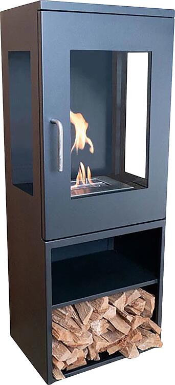 Ethanol-Kaminofen CACHFIRES Cheyenne, Stahl Schwarz, 2 KW Ethanol-Kaminofen CACHFIRES Cheyenne, Stahl Schwarz, 2 KW