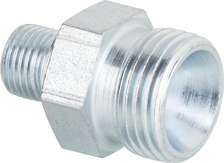 Doppeleinschraubnippel R 1/8" zyl. x R 3/8" zyl. mit Innenkonus Doppeleinschraubnippel R 1/8" zyl. x R 3/8" zyl. mit Innenkonus