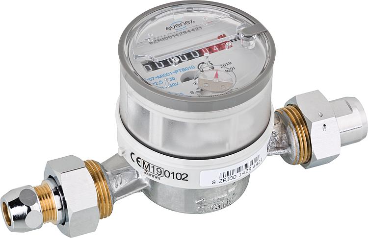 Eckventilzähl. Q3=2,5 (QN1,5m /h) DN20 (3/4"),Baul. 80 mm inkl. 9,30 Euro Beglau Eckventilzähl. Q3=2,5 (QN1,5m /h) DN20 (3/4"),Baul. 80 mm inkl. 9,30 Euro Beglau