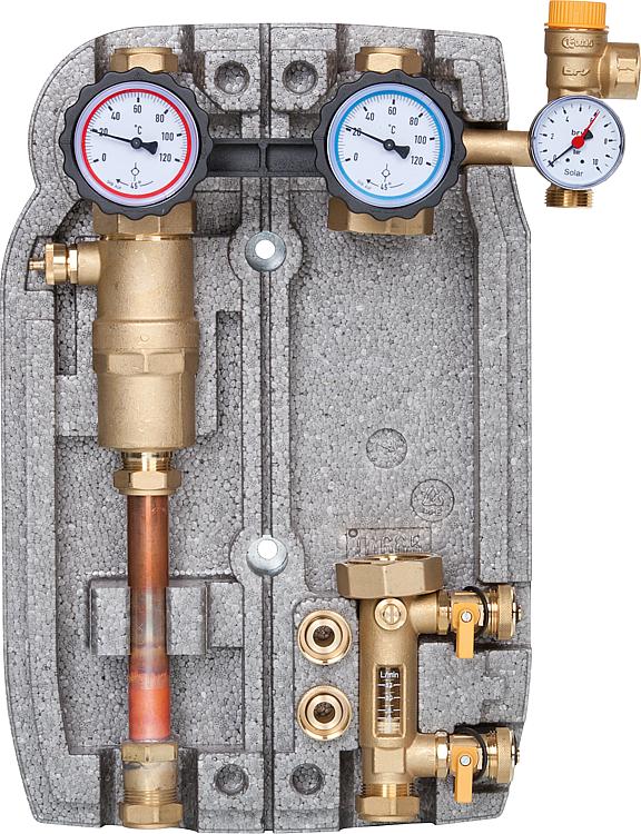 Solarstation Easyflow Typ 3 Zweistrang,ohne Pumpe, mit Luftabsch. Durchfluss: 2- Solarstation Easyflow Typ 3 Zweistrang,ohne Pumpe, mit Luftabsch. Durchfluss: 2-