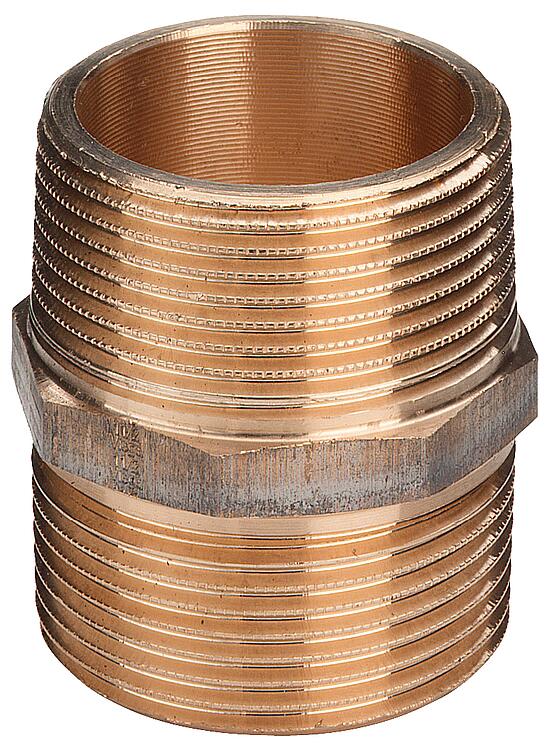 Rotguß-Gewindefitting Doppelnippel Typ 3280 1 1/2" axa Rotguß-Gewindefitting Doppelnippel Typ 3280 1 1/2" axa