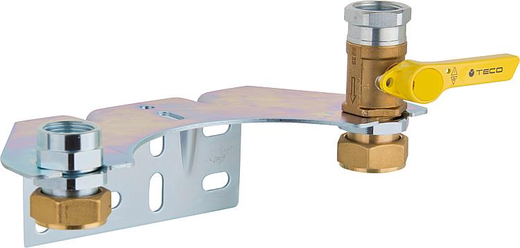 Montageset für Gaszweirohrzähler mit Verschraubung zum Anschluss von Gaszähler