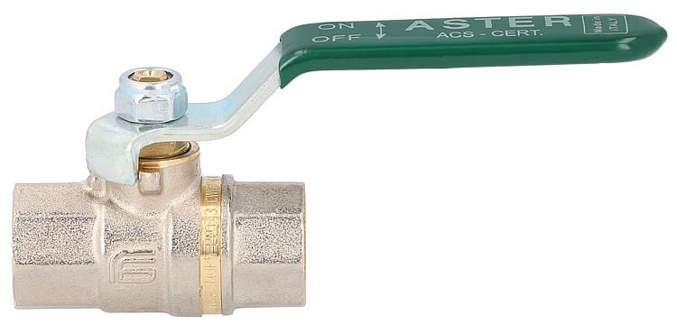 Messingkugelhahn ASTER IG/IG 3/8" DVGW-zertifiziert mit grünem Stahlhebel