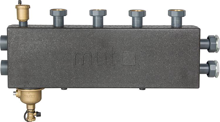 Kombiverteiler DN 25, 3+1 HK mit Magnetschlammabscheider und Entlüfter Kombiverteiler DN 25, 3+1 HK mit Magnetschlammabscheider und Entlüfter